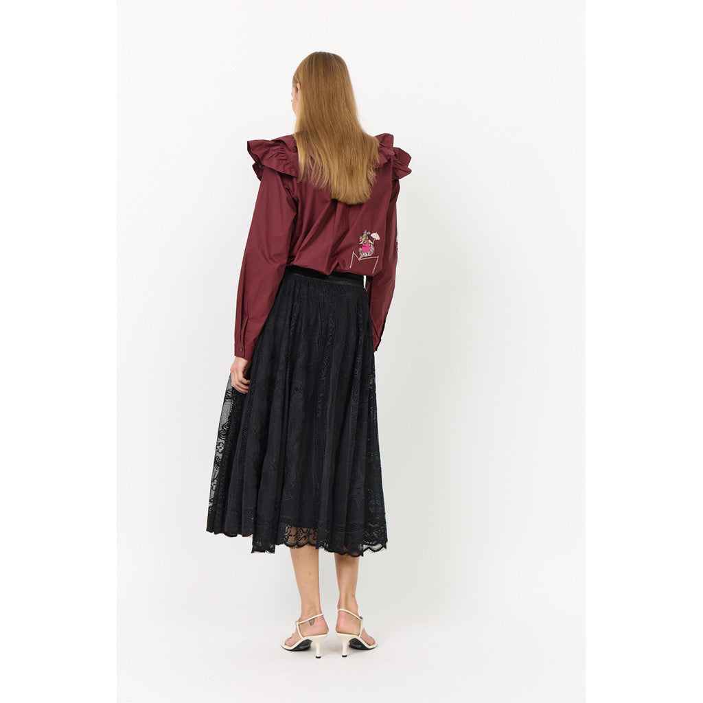 Nola Ruffle Shirt - Oxblood