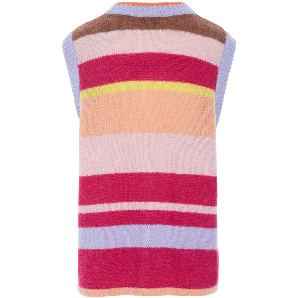 Tallulah Knit Vest - Peach Stripes