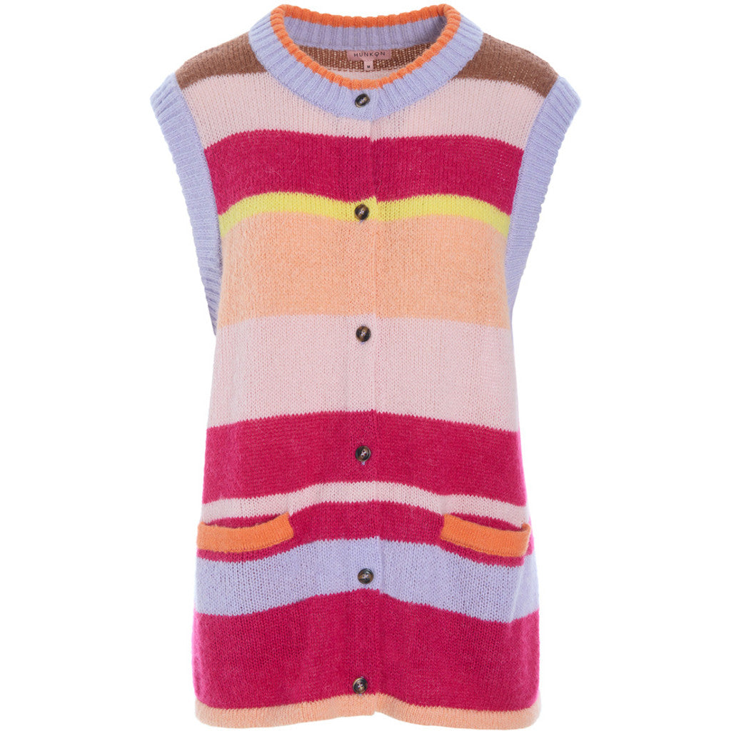 Tallulah Knit Vest - Peach Stripes