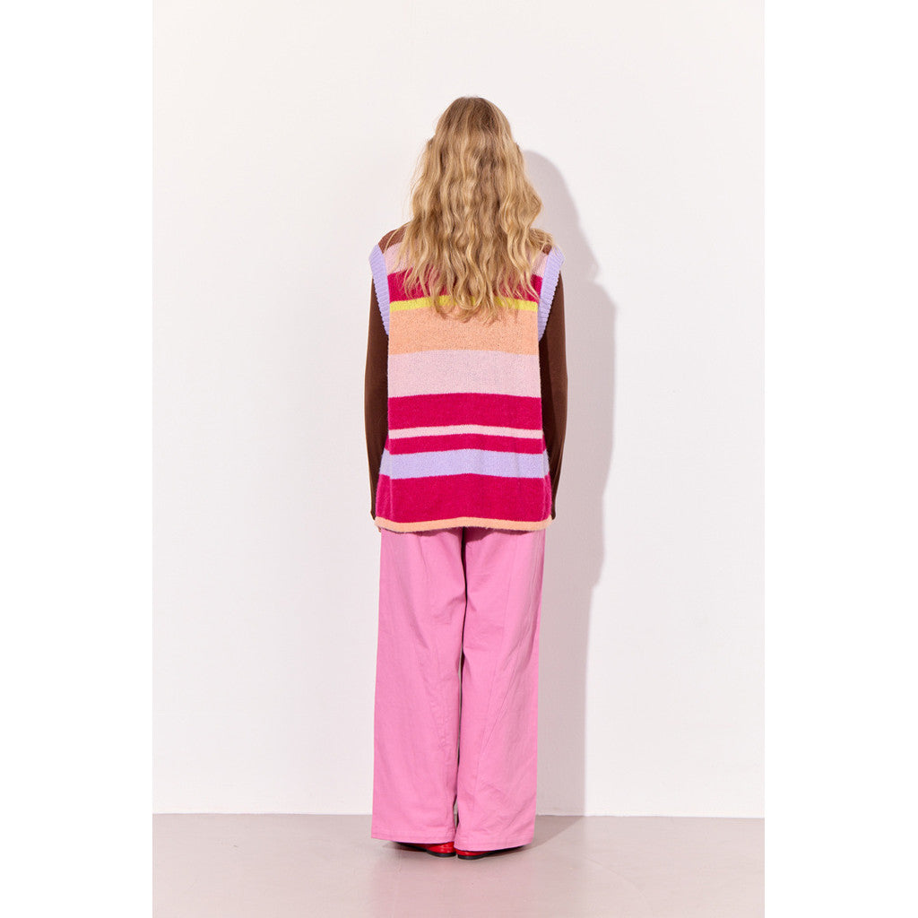 Tallulah Knit Vest - Peach Stripes