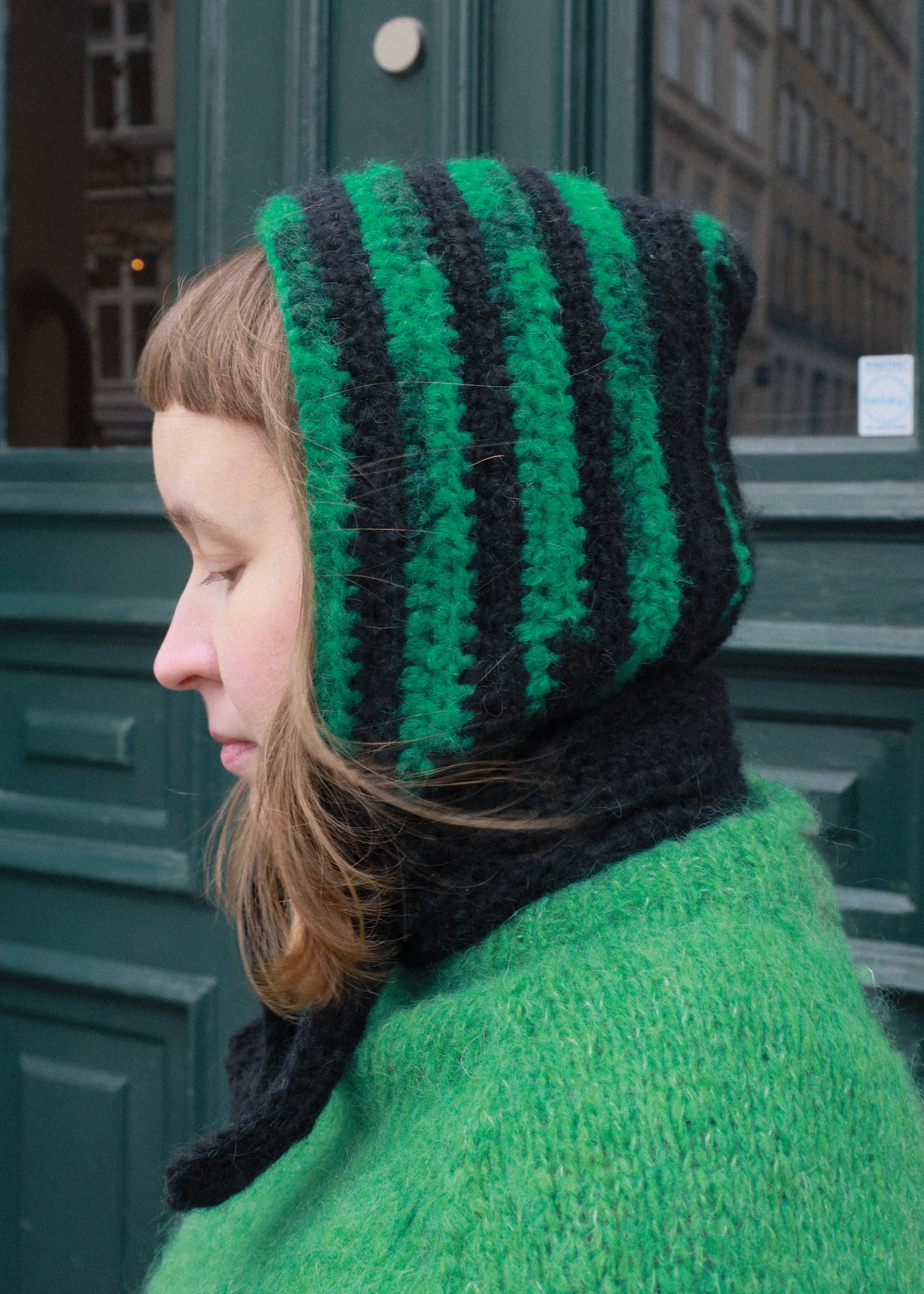Bonnet / Hætte Sort Grøn