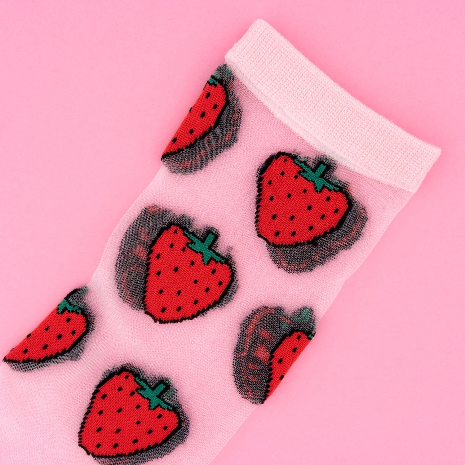 Strawberry socks, sheer