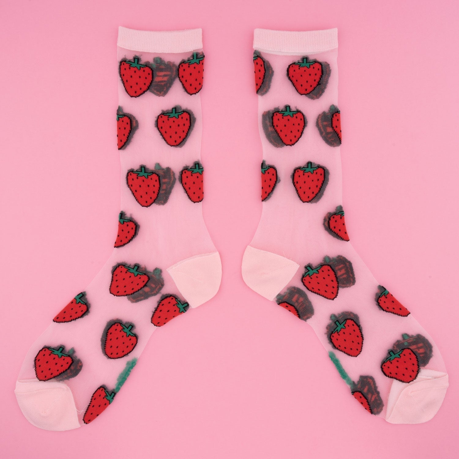 Strawberry socks, sheer
