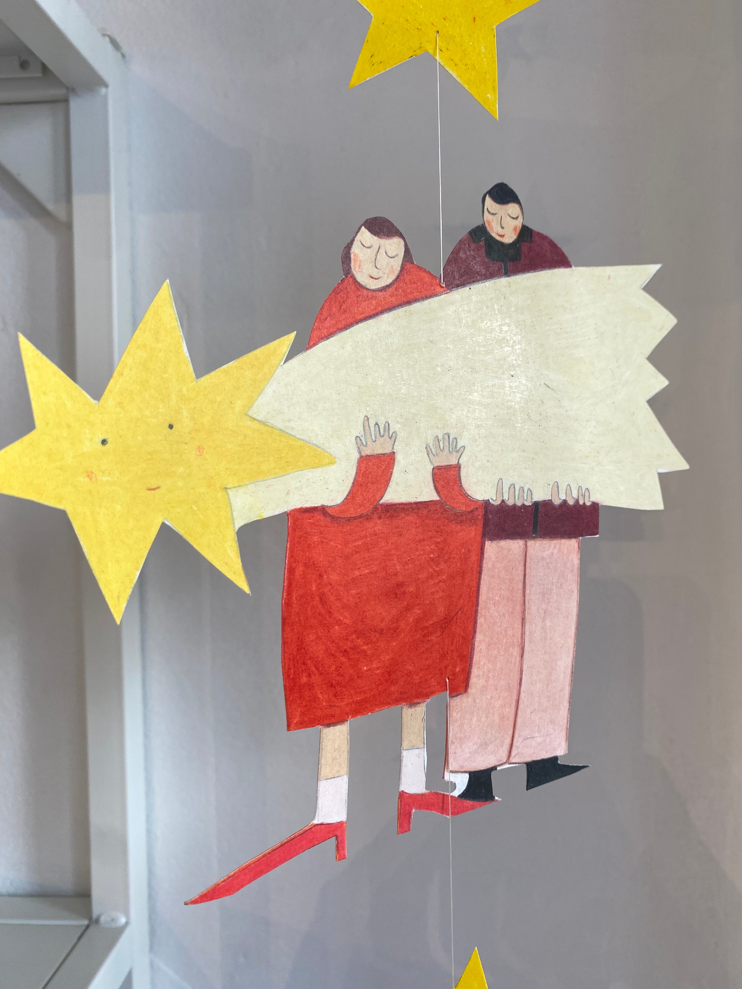 "Star couple" / Original hanging decoration