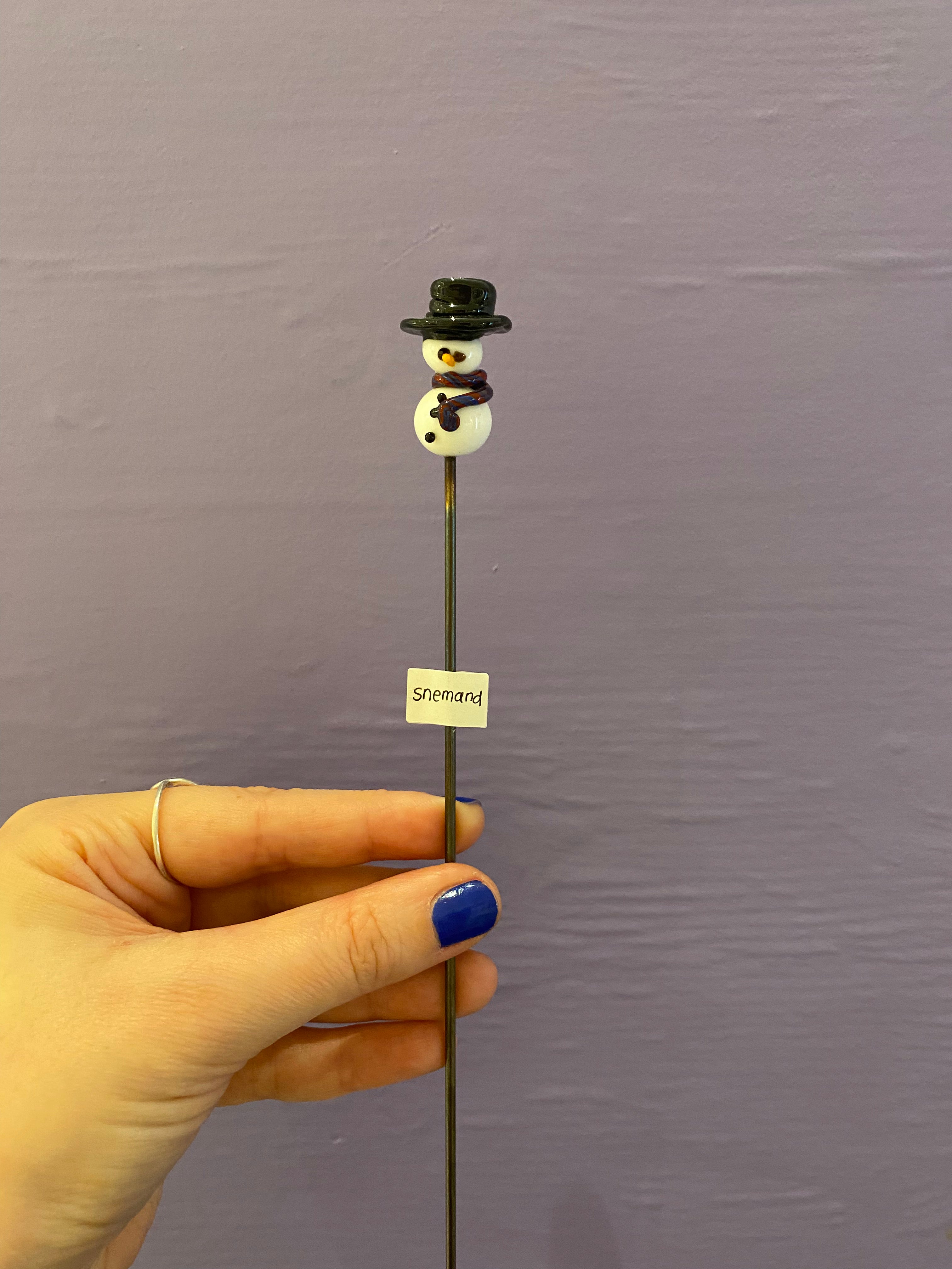 Snemand - Glas pindefigur