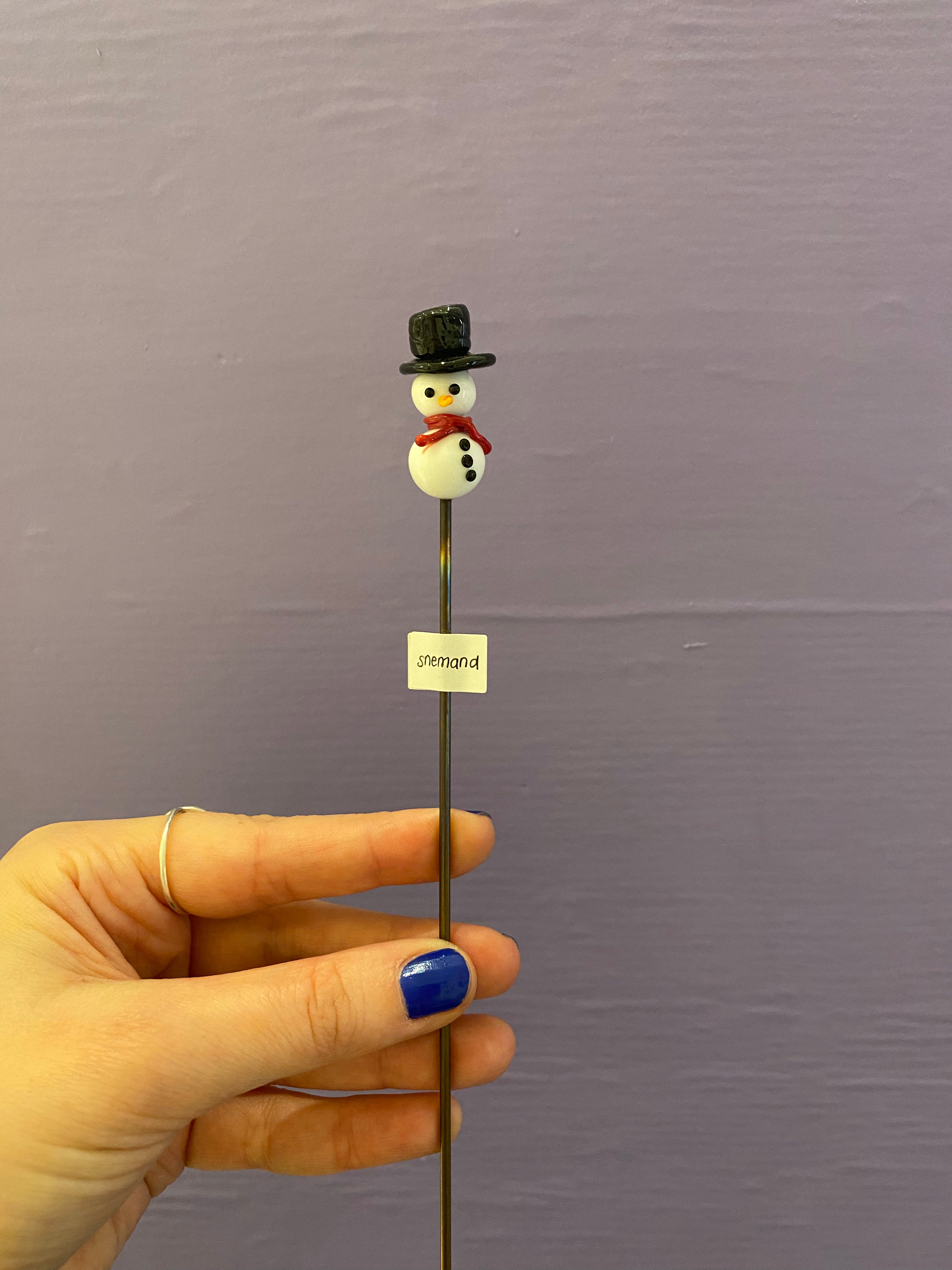 Snemand - Glas pindefigur