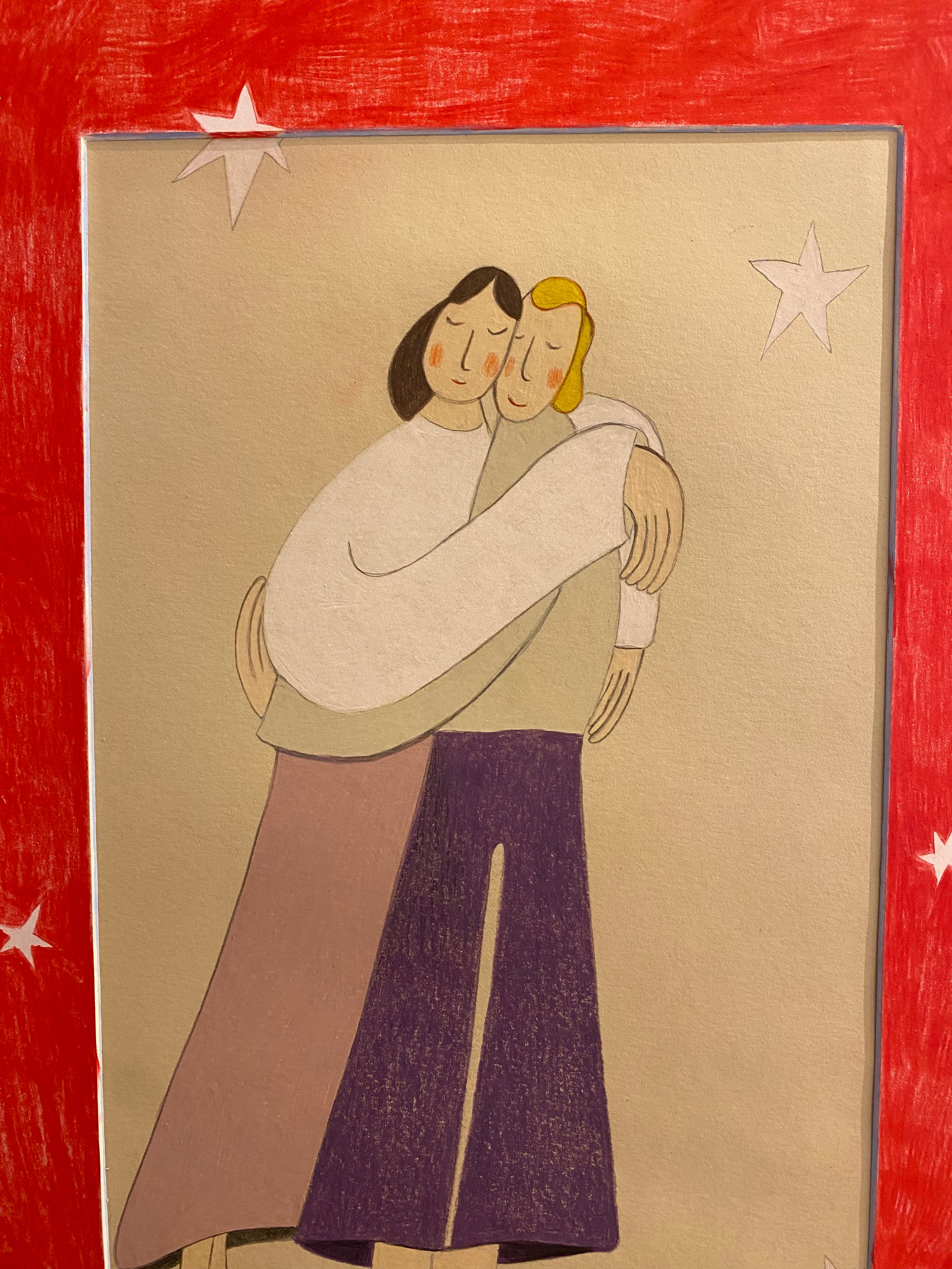 "Girlfriends" / Original A3 illustration (framed)