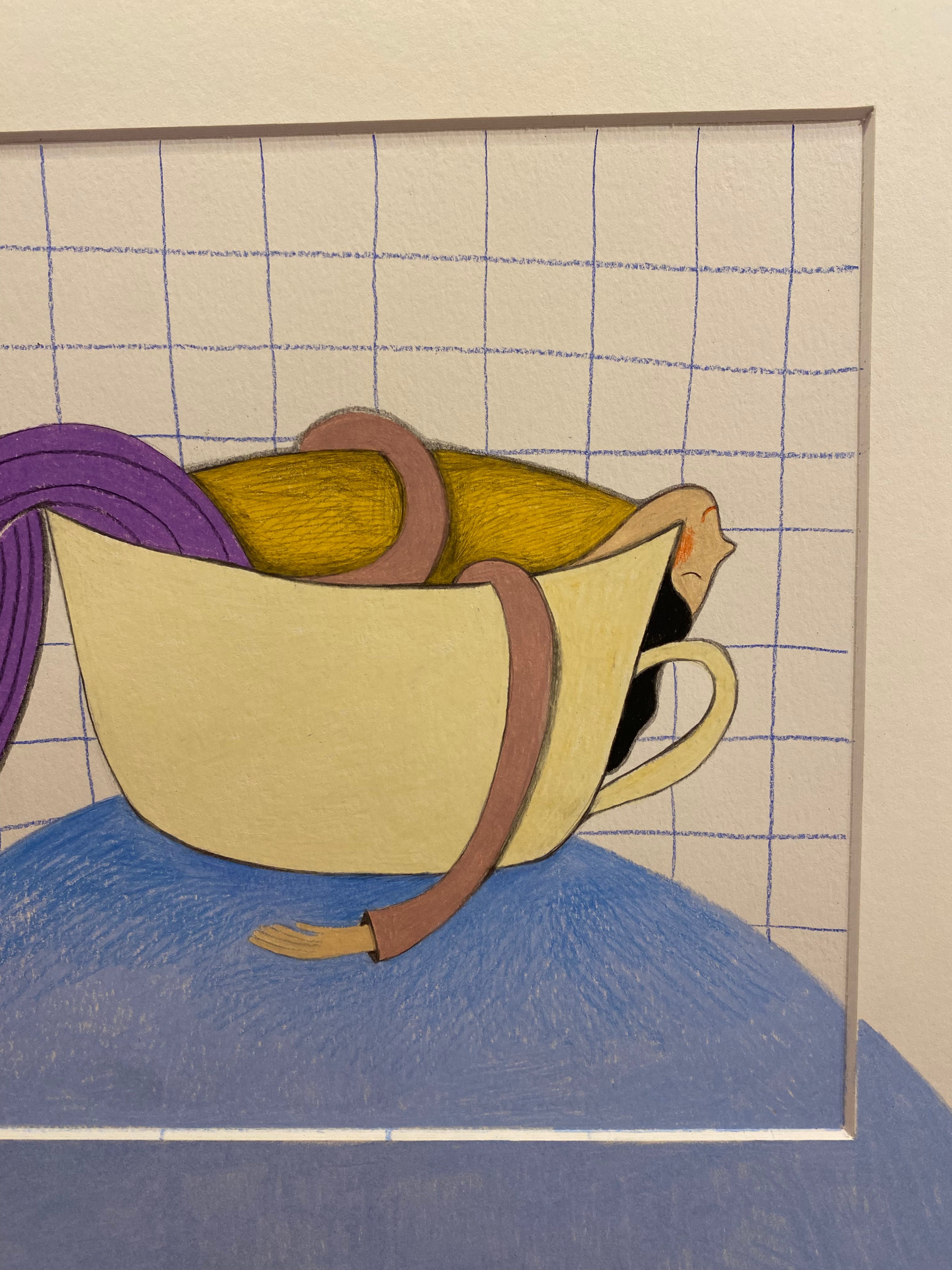 "In a cup" / Original A3 illustration (framed)