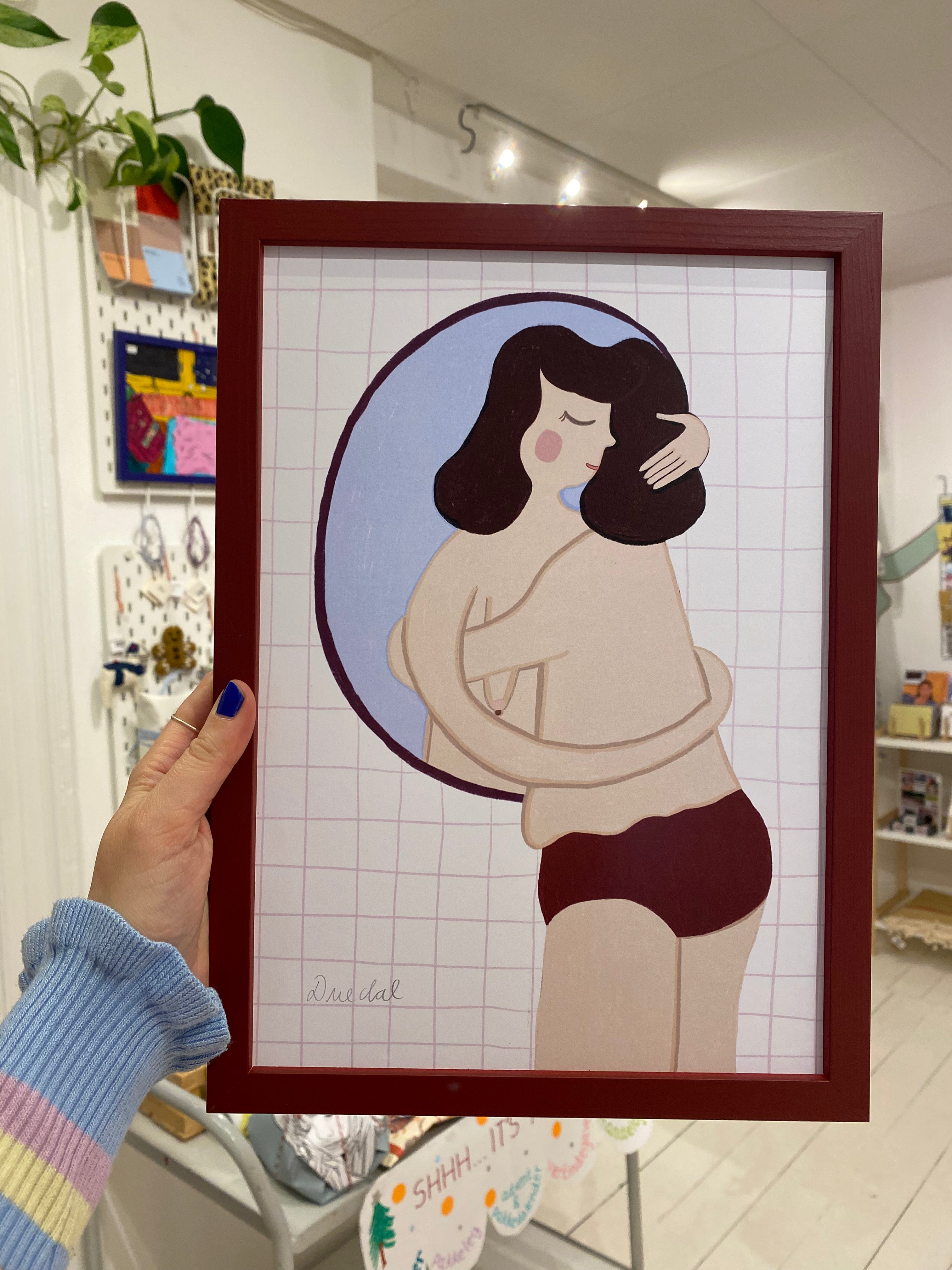 "Et kram fra mig til dig" / A4 print (framed)