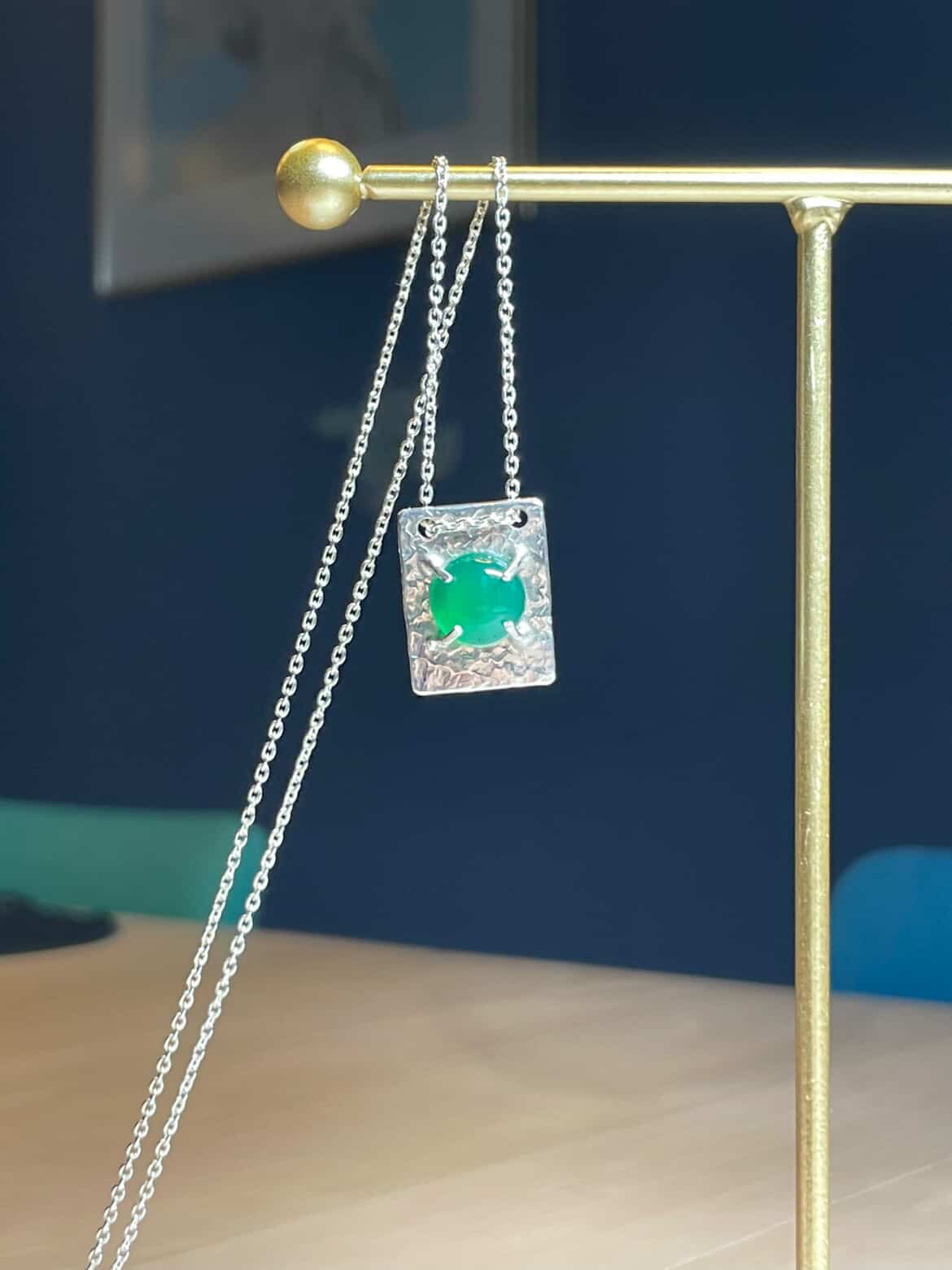 Vedhæng med grøn agat