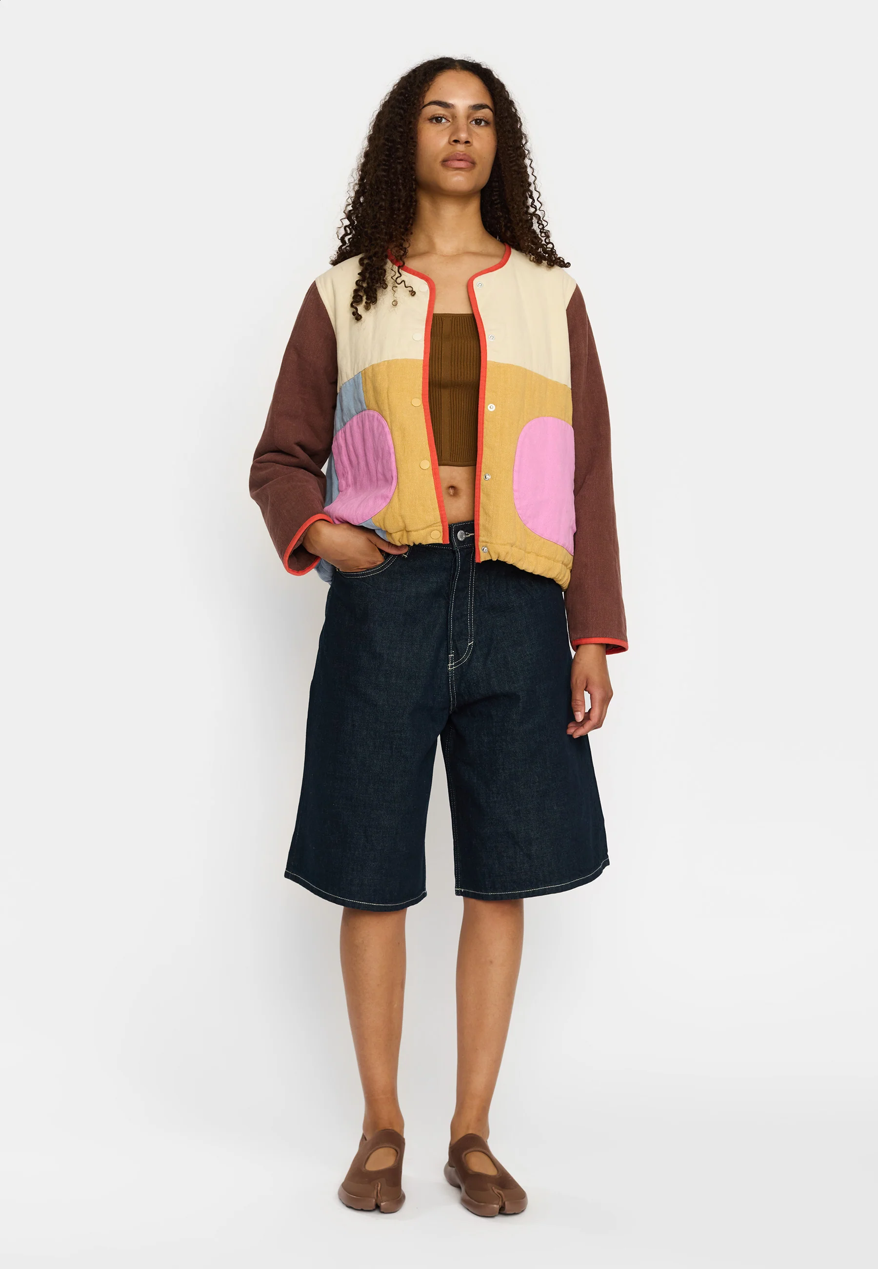 Quilted block jacket