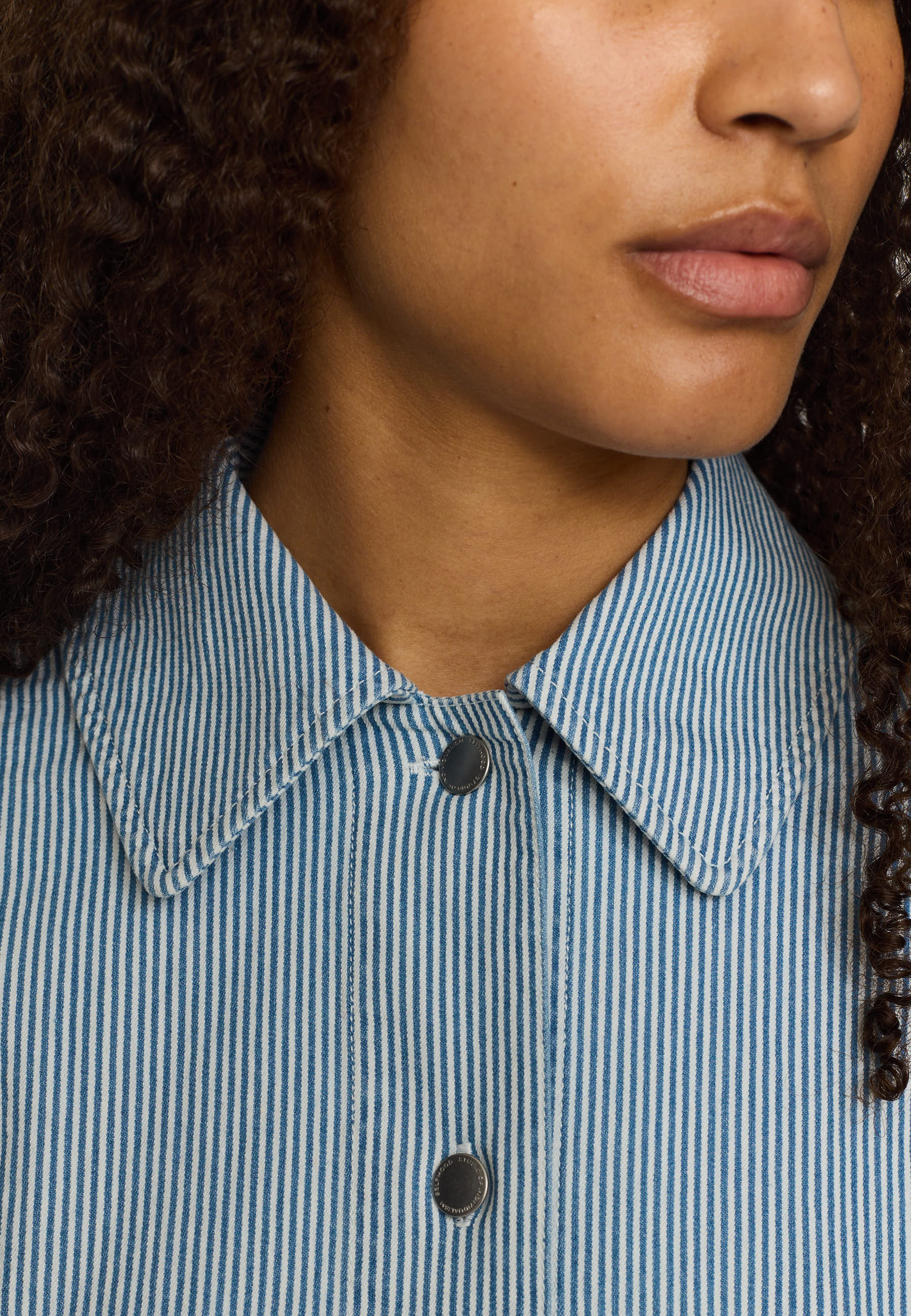 Cropped shirt - Blue/white stripes