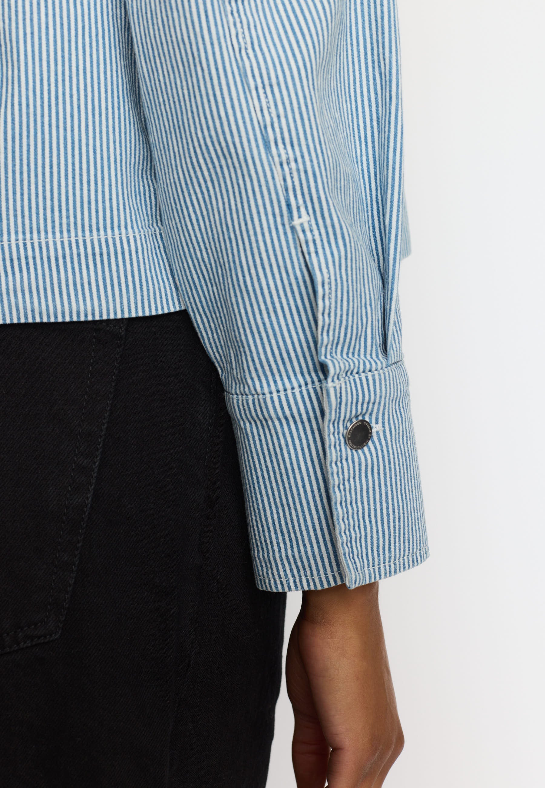 Cropped shirt - Blue/white stripes