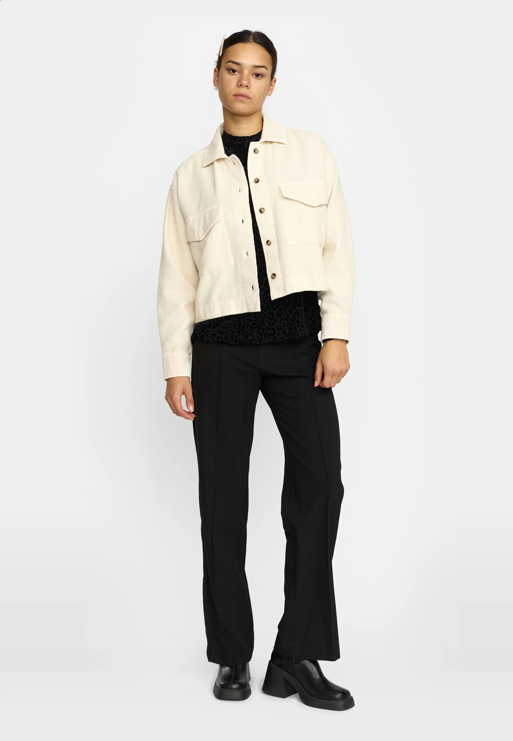 Cropped shirt - Beige