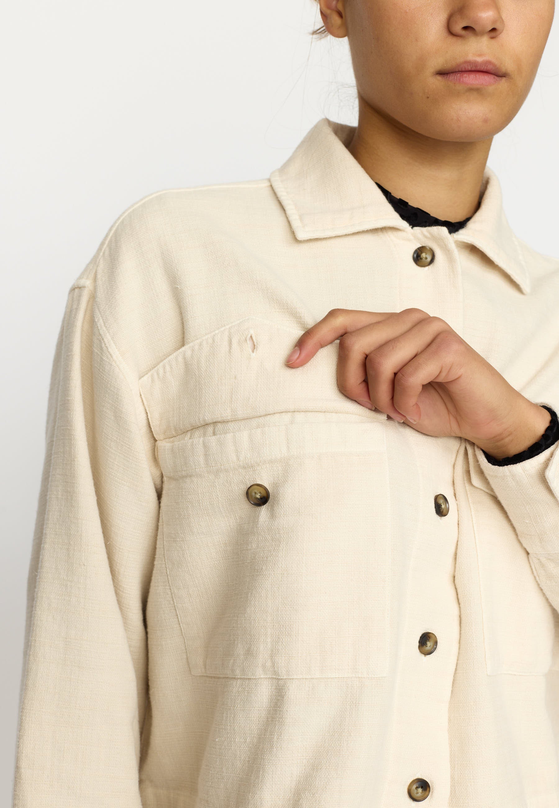 Cropped shirt - Beige