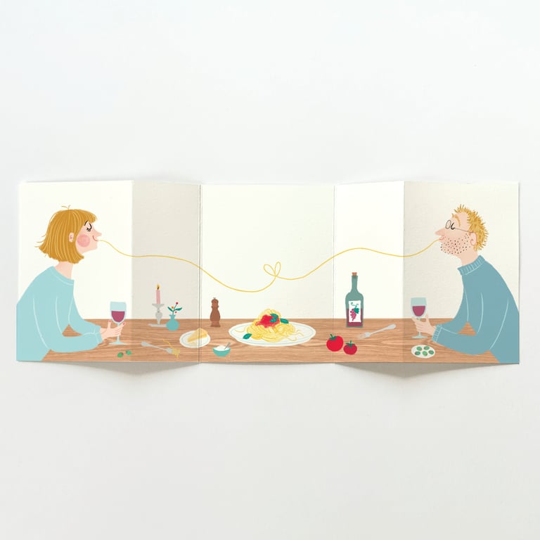 Kunstnerkort A6, Spagetti harmonikakort