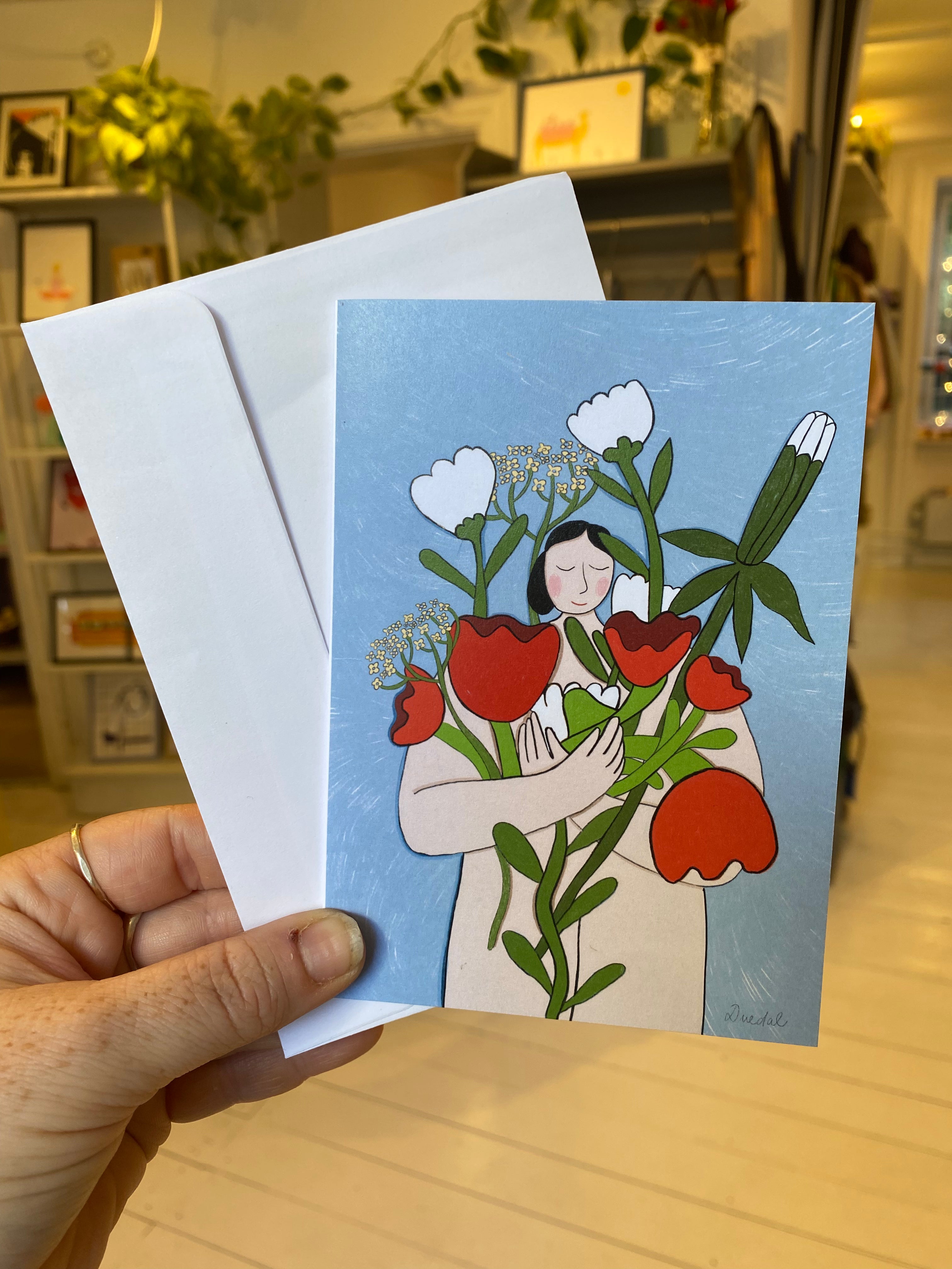 Kunstnerkort A6 - Flower hug