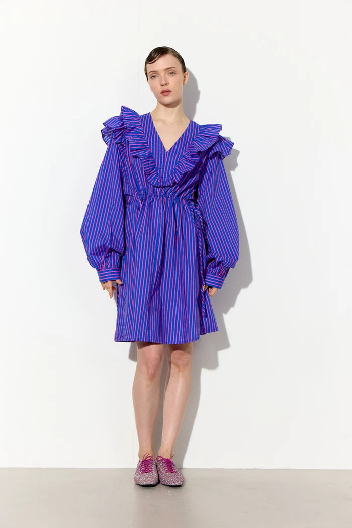 Lucinda Dress - Blue Striped