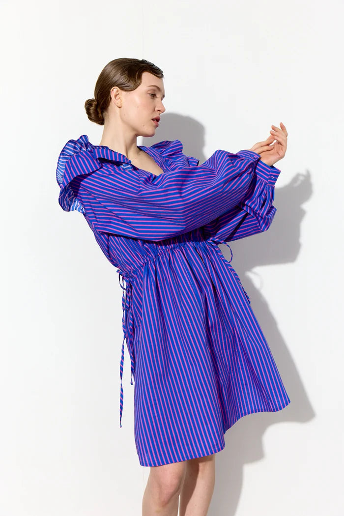 Lucinda Dress - Blue Striped