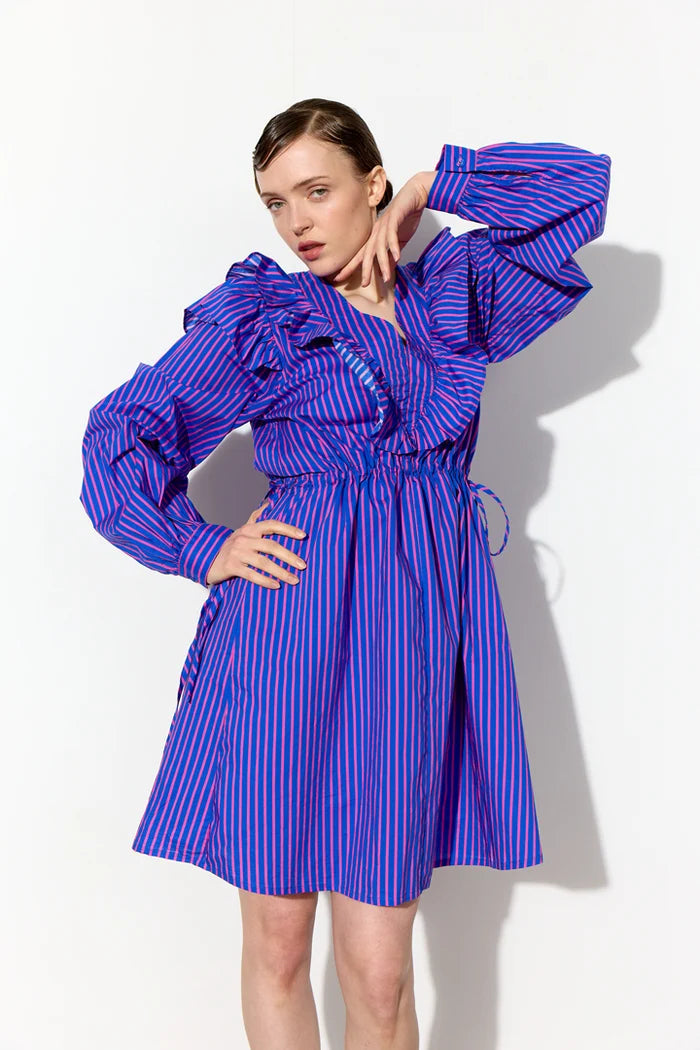 Lucinda Dress - Blue Striped