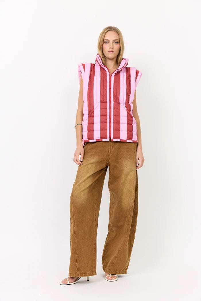 Merle Vest - Red Stripes