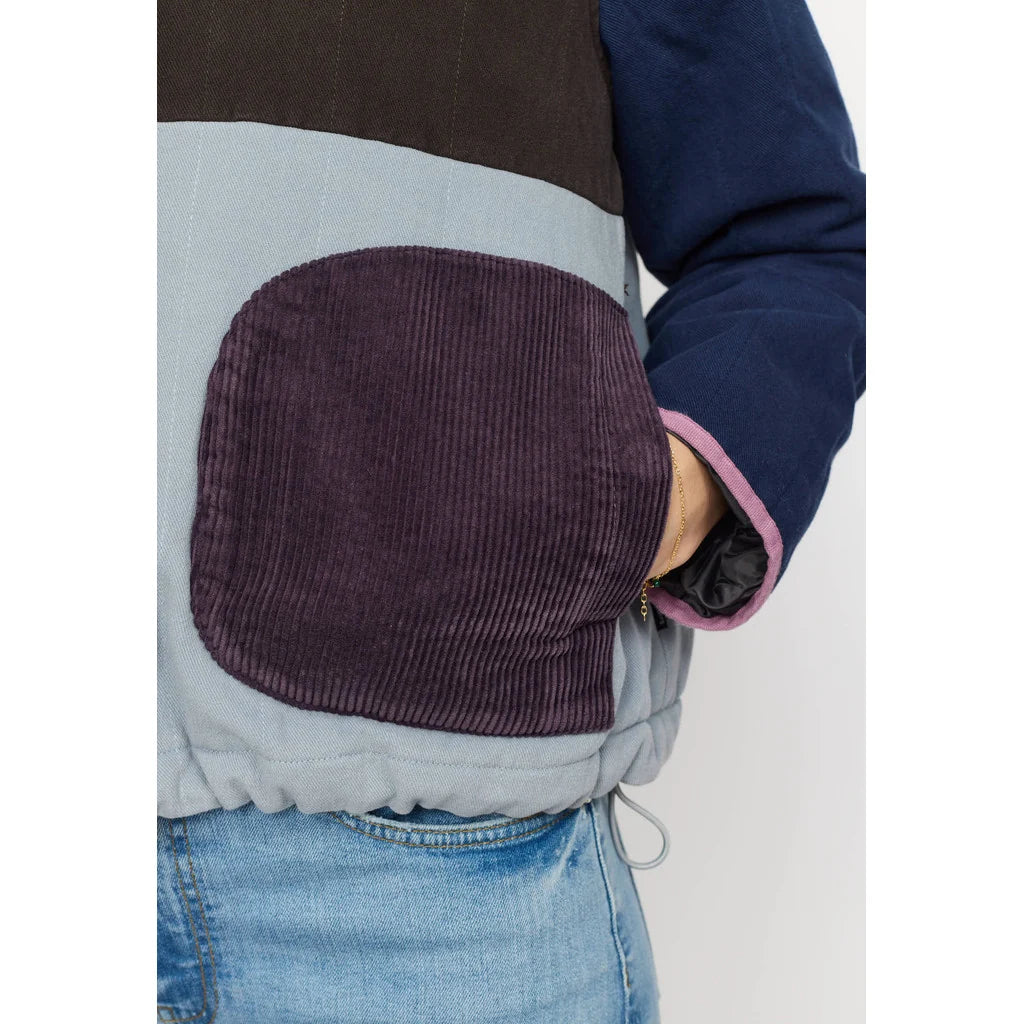 Quilted Patchwork Jacket, Blue