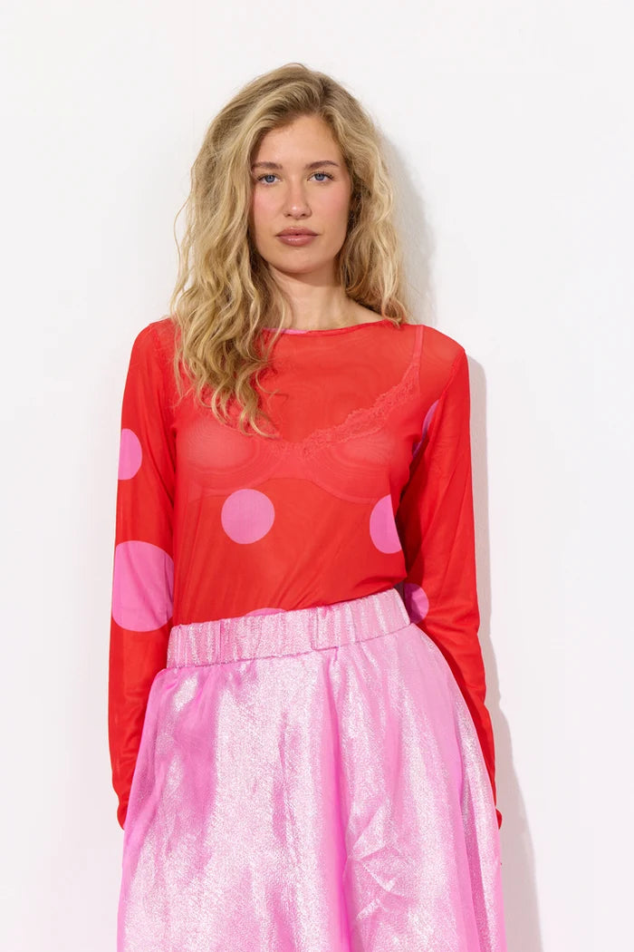 Salem Mesh Blouse - Red