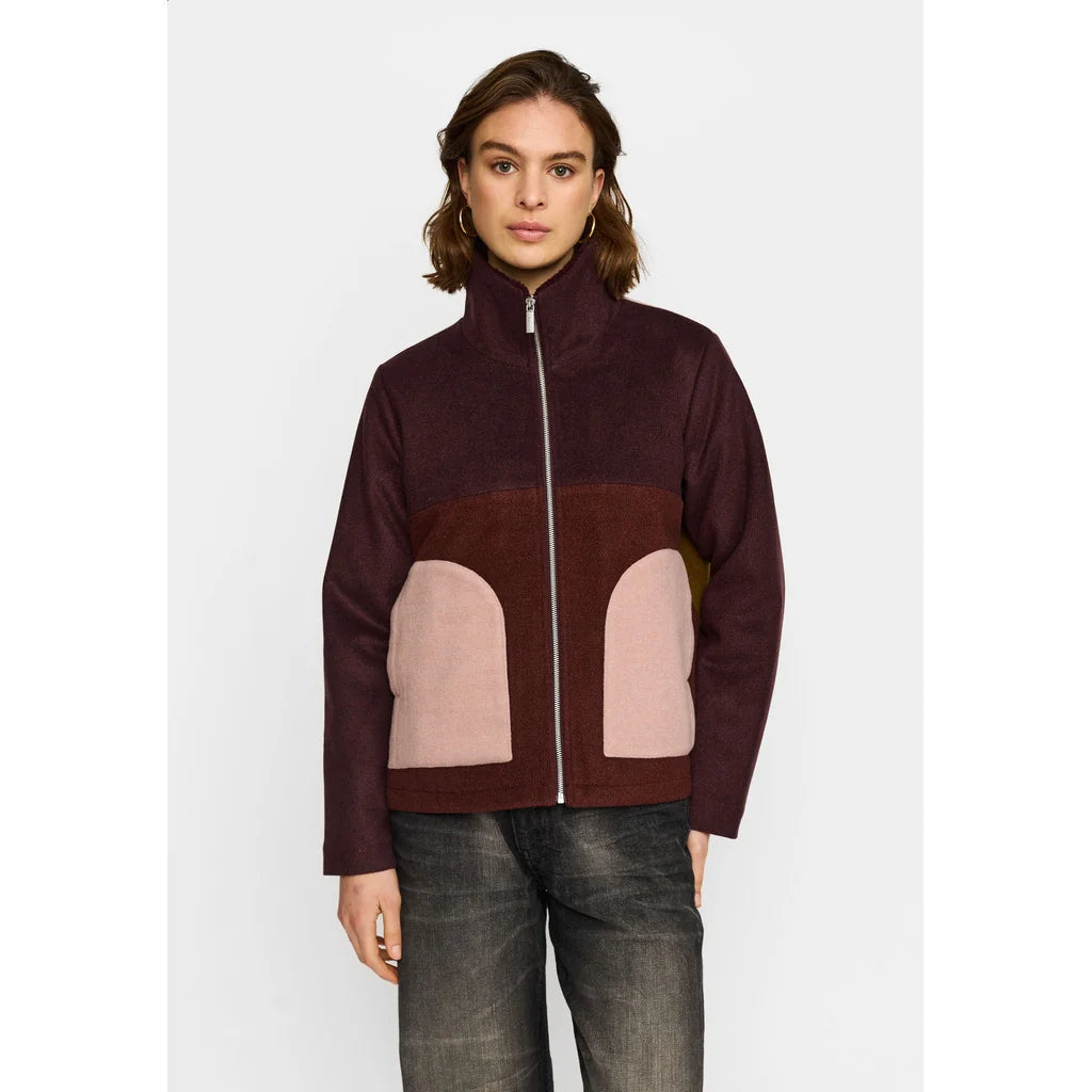 Block Jacket, Burgundy