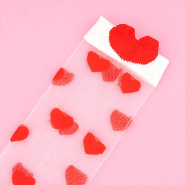 Heart socks, sheer