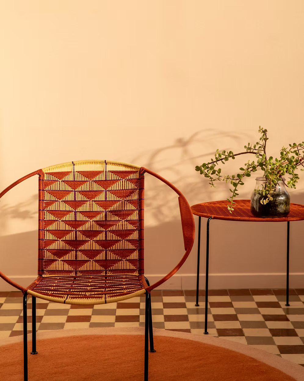 Laura Lænestol - Rust/Cremé/Violet