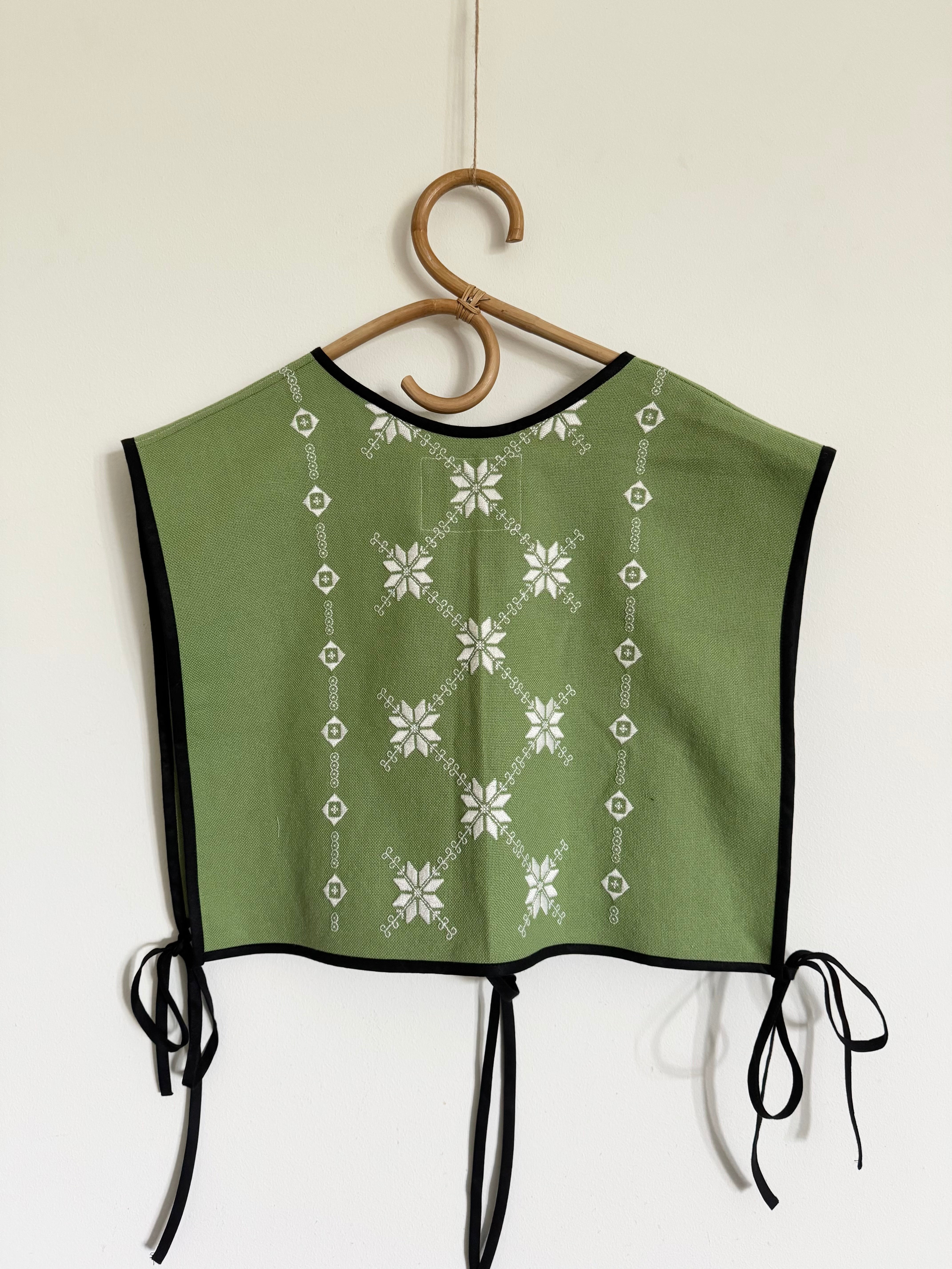 Åben pullover vest, grøn