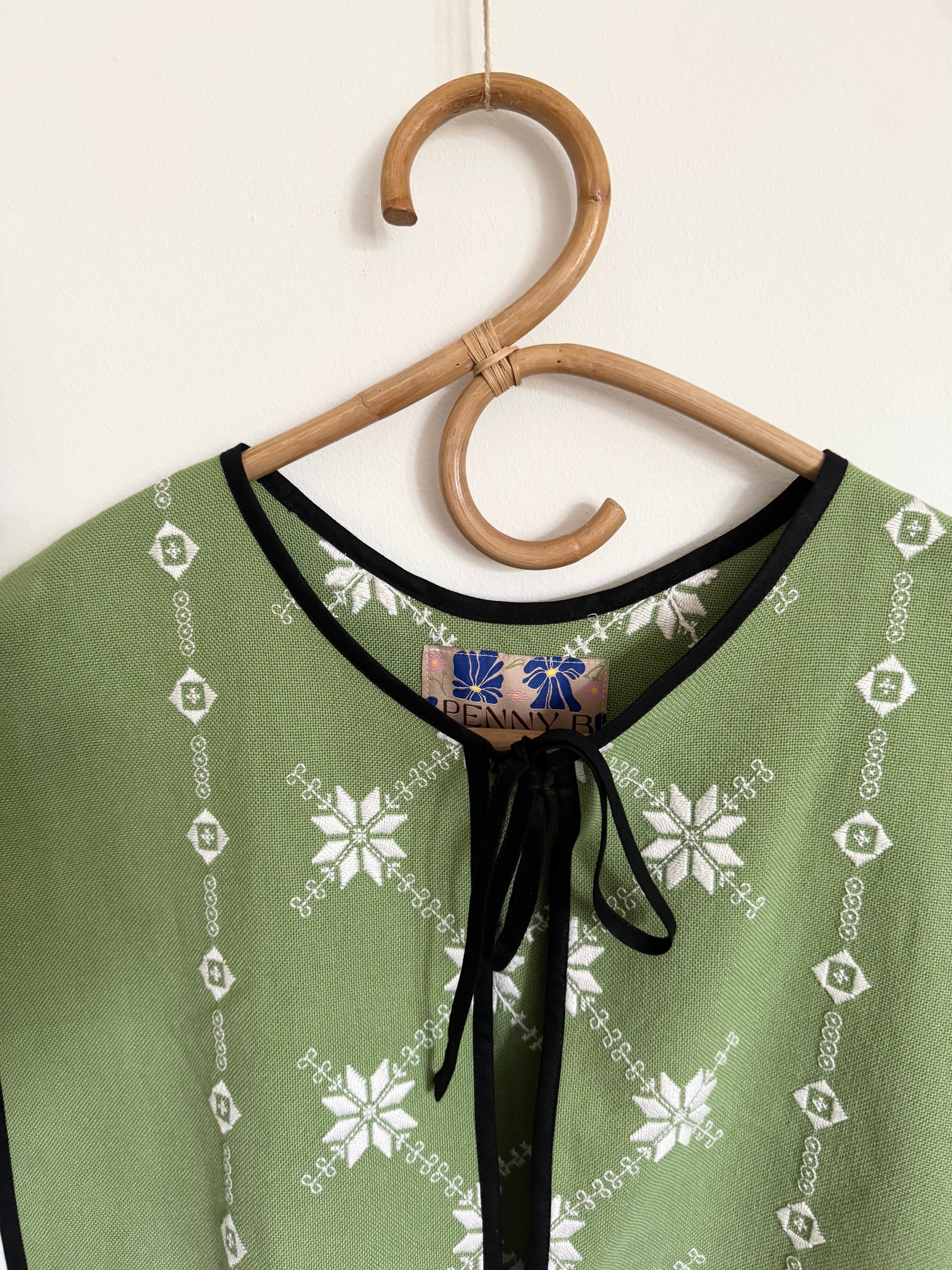 Åben pullover vest, grøn